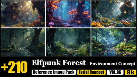 210 Elfpunk Forest Environment Concept Reference Image Pack v.96 |8K|