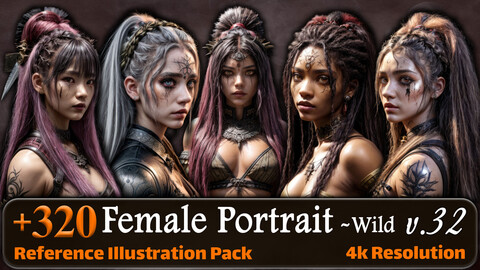 320 Female Portrait (Wild) Reference Pack | 4K | v.32