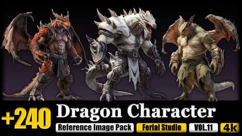 240 Dragon Character Reference Image Pack v.11 |4K|