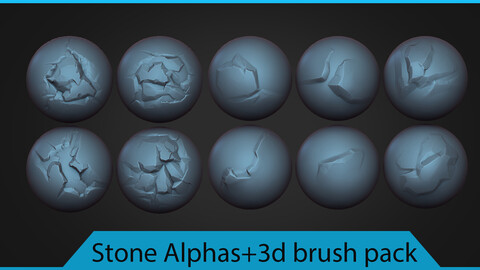Stylized Stone Alphas+3D rock brush