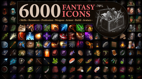 6000 Fantasy Icons