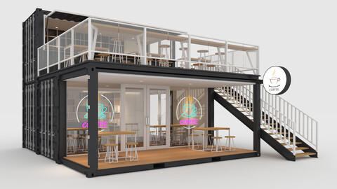 3D Model Container Cafe 7