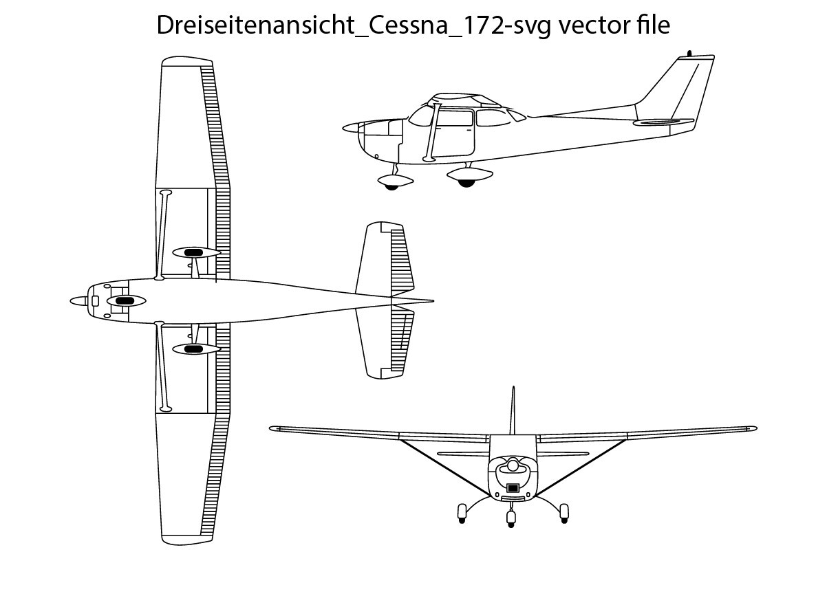 ArtStation - Dreiseitenansicht_Cessna_172-svg vector file Air Plane, us ...