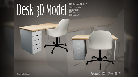 Desk 01 - 3D Model -