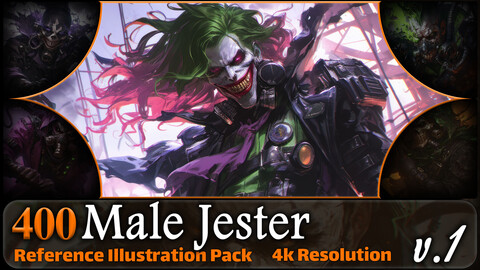 400 Male Jester Reference Pack | 4K | v.1