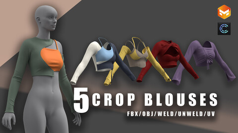 5 crops /clo3d/croptop/marvelous