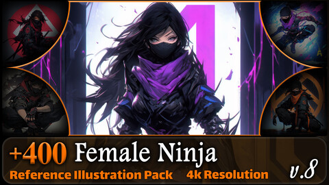 400 Female Ninja Reference Pack | 4K | v.8