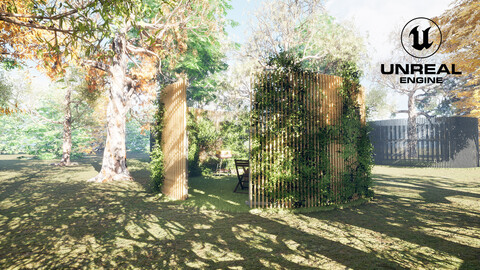 Private Round Pergolas in forest with Trees 3d pack - Unreal - Blend