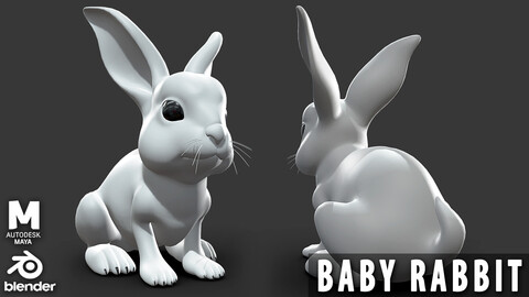 Baby Rabbit  - Topology + UV Map