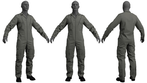 RAF MK-16A Flight Suit (Marvelous Designer / Clo 3D project+OBJ)