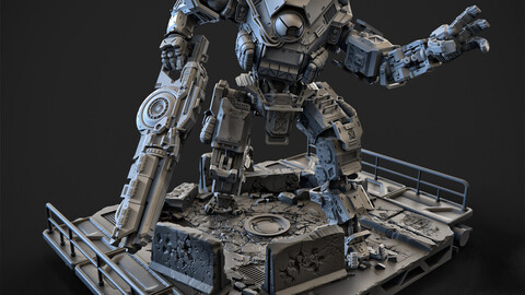 Big Particle Robot Static Pose Set 100mm (approx. height)
