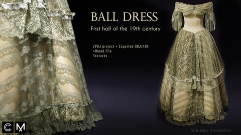 Ball Dress for the first half of the 19th century