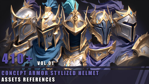 410+ Concept Armor Stylized Helmet - Assets References Vol.01