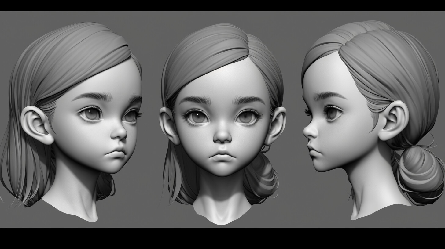 ArtStation - +320 Kid Girl Head Sculpt Reference(4k) | Artworks