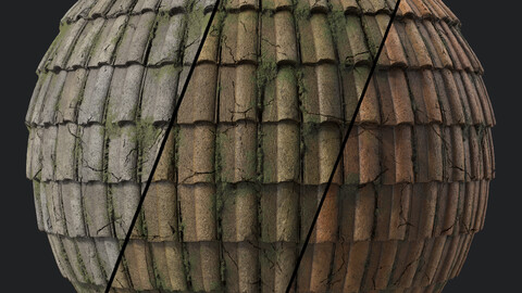 Roof Tile Materials 111- Concrete Roofing | Sbsar, Seamless, Pbr, 4k