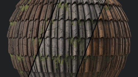 Roof Tile Materials 112- Concrete Roofing | Sbsar, Seamless, Pbr, 4k