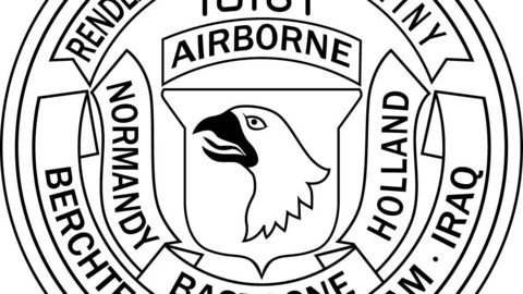 rendezvous destiny 101st Airborne patch vector file Black white vector outline or line art file for cnc laser cutting, wood, metal engraving, Cricut file, cnc router file, vinyl cutting, digital cutting machine file