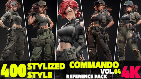 400 4K Stylized Commando Reference Pack Vol.04