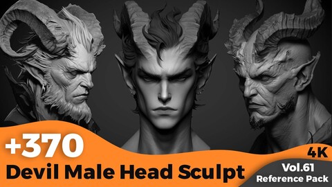 +370 Devil Male Head Sculpt Reference(4k)