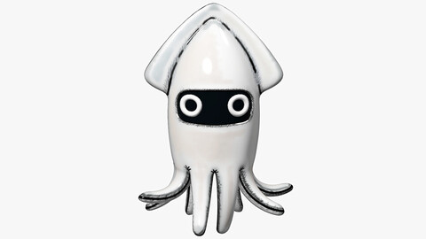 Cartoon Squid 3D Model