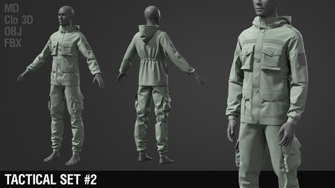 Tactical set #2 / Rig / Military / Soldier / Pants / Jacket / Marvelous Designer