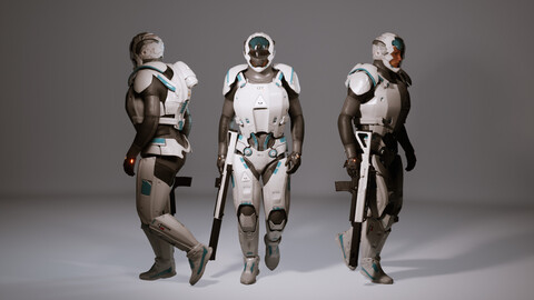 Male Sci-Fi Battalion Trooper (Metahuman Compatible)