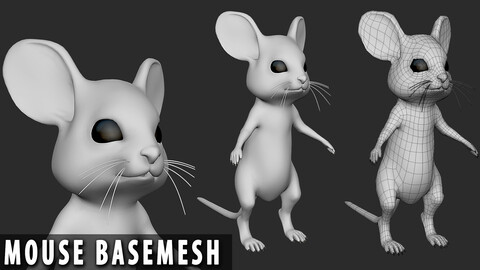 Cute Mouse  - Topology + UV Map