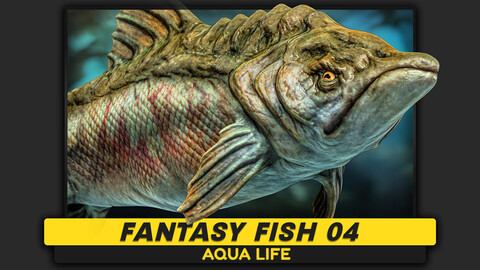 Fantasy Fish 04 - Aqua Life - Deep Water Realistic 3D Model - Rigged Animated Monster - Underwater Creature - #31