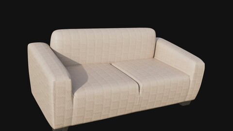 off white two seater sofa 3d model