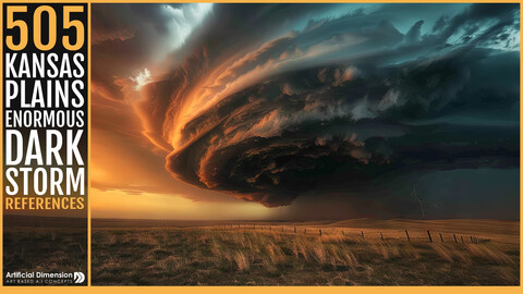 505 Kansas plains with an enormous dark storm