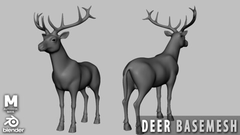 Deer Basemesh  - Topology + UV Map