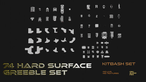 74 Hard Surface Greeble Set