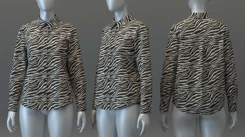 Oversized Zebra Print Shirt