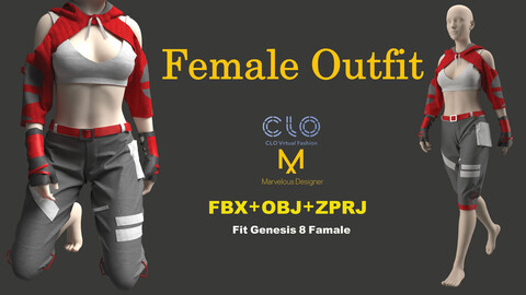 Outfit Female CLO3D, MD PROJECTS+OBJ+FBX