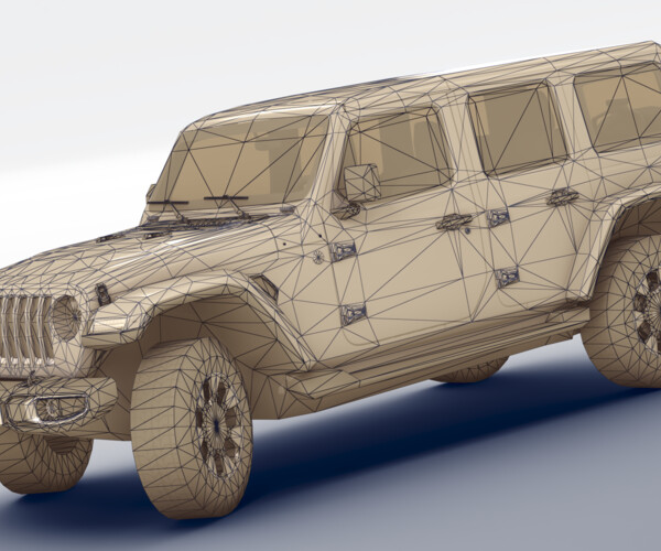 Artstation Jeep Wrangler Sahara 2020 Game Assets