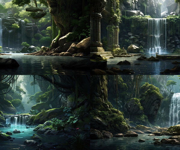 ArtStation - 205 arts - Nymph's Waterfall Sanctuary Environment ...