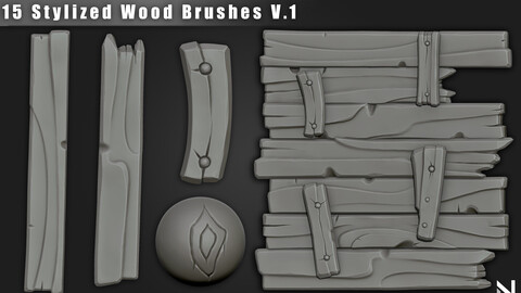 15 Stylized Wood Brushes for Zbrush