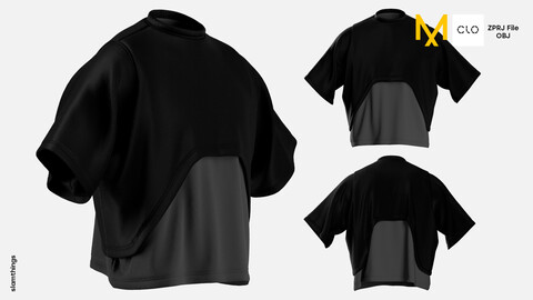 Streetwear Boxy Tshirt #006 - Clo 3D / Marvelous Designer + FBX / DIGITAL FASHION / HYPEBEAST / FUTURE FASHION