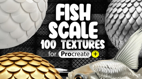 100 Procreate Fish Scales Brushes | Procreate Snake Scales Brushes | Procreate Mermaid Scales Pattern Brush | Procreate Fish Scale Textures