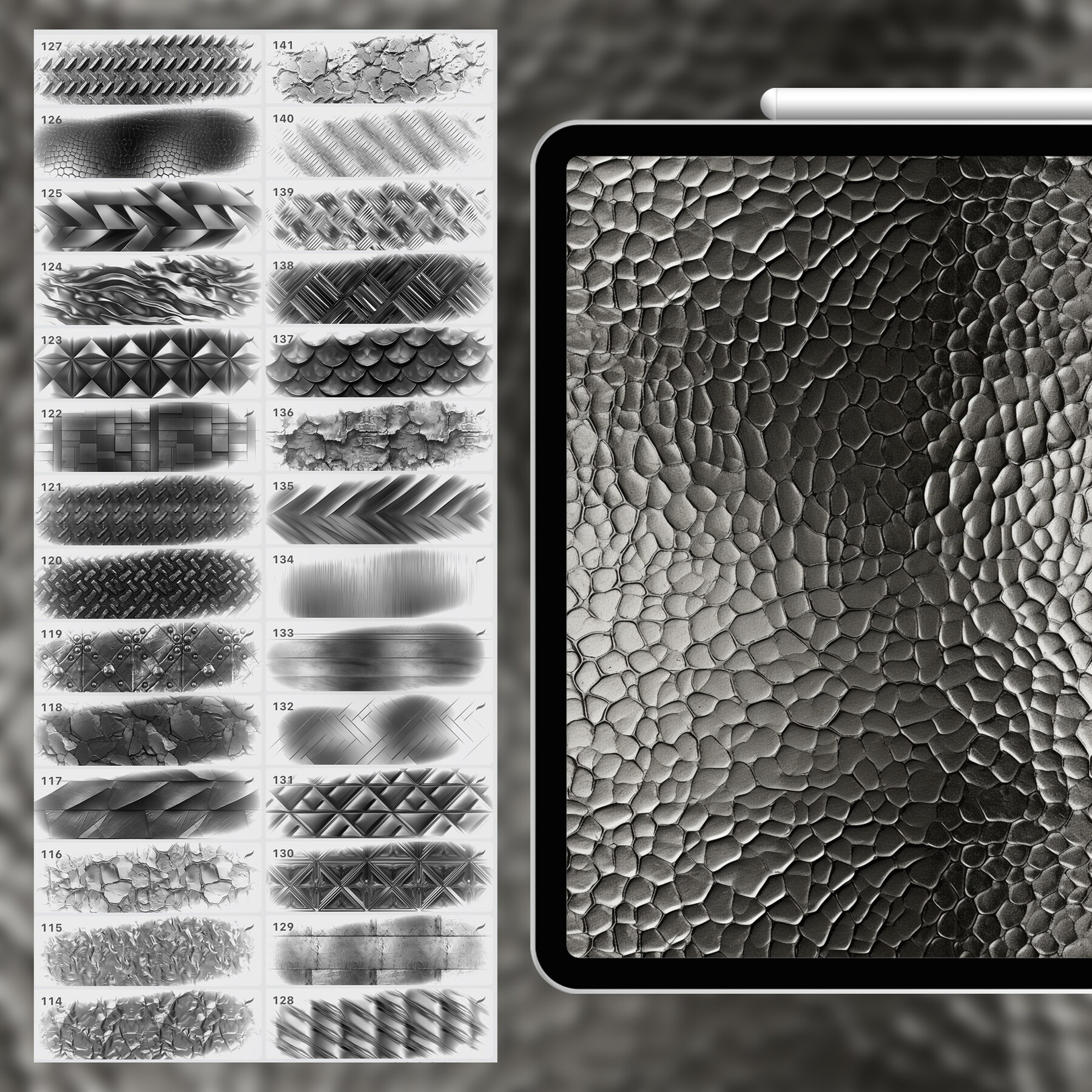 ArtStation - 160 Procreate Metal Texture | Metallic Procreate Texture ...