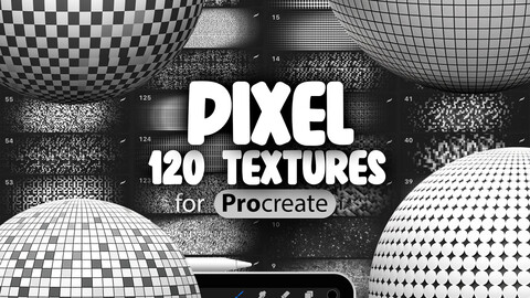 130 Procreate Pixel Textures | Bloom Pixel Procreate Texture Seamless Brushes | Perlin Noise Procreate Texture | Checkerboard Procreate