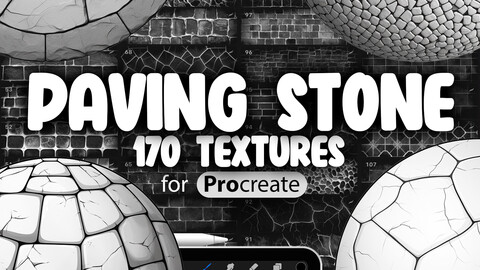 170 Procreate Paving Stone Textures | Pavement Procreate Seamless Pattern Brushes | Cobblestone Pavement Procreate Brush | Brick Pavement