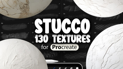 130 Procreate Stucco Textures | Plaster Seamless Pattern Brushes | Interior Procreate Textures | Exterior Procreate Textures