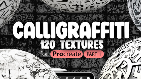 120 Procreate Calligraffiti Textures (Part-1) | Procreate Graffiti Brushes | Procreate Lettering Brush | Procreate Spray Texture Brushes