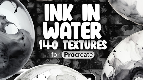 140 Procreate Ink in Water Texture Brushes | Procreate Ink Explosion Brush | Procreate Subtle Ink Swirls Brush | Procreate Smoke Brush