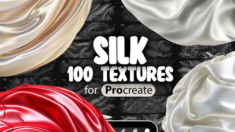 100 Procreate Silk Fabric Textures | Procreate Patterned Silk Brushes | Procreate Fabric Brush | Procreate Floral Silk Pattern Brushes