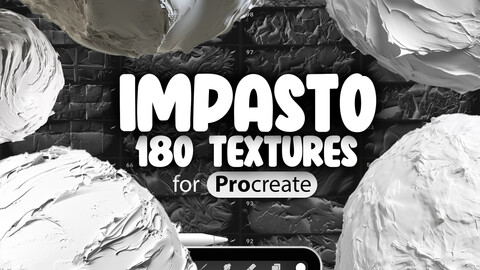 180 Procreate Impasto Effect Textures | Procreate Paint Texture Brush | Gouache Texture Brushes | Procreate Canvas Brush