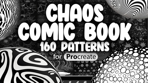 160 Procreate Comic Book Chaos Patterns | Procreate Pop Art Chaos Pattern Brushes | Speech Bubble Chaos Pattern Brushes