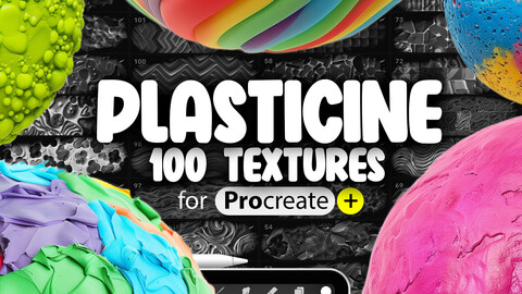 100 Procreate Plasticine Textures | Procreate Plasticine Patterns | Procreate Plasticine Brushes