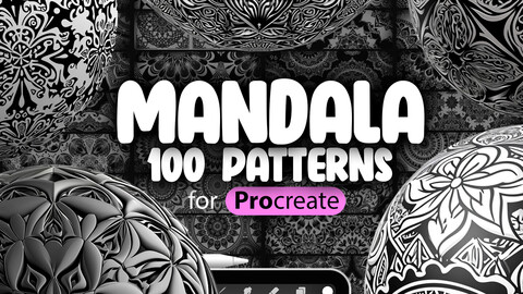 100 Procreate Mandala Patterns | Procreate Classic Circular Mandala Brush | Procreate Floral Mandala Brush | Procreate Geometric Mandala Brushes